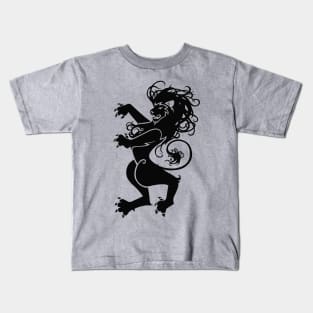 Rampant Lion in Black Kids T-Shirt